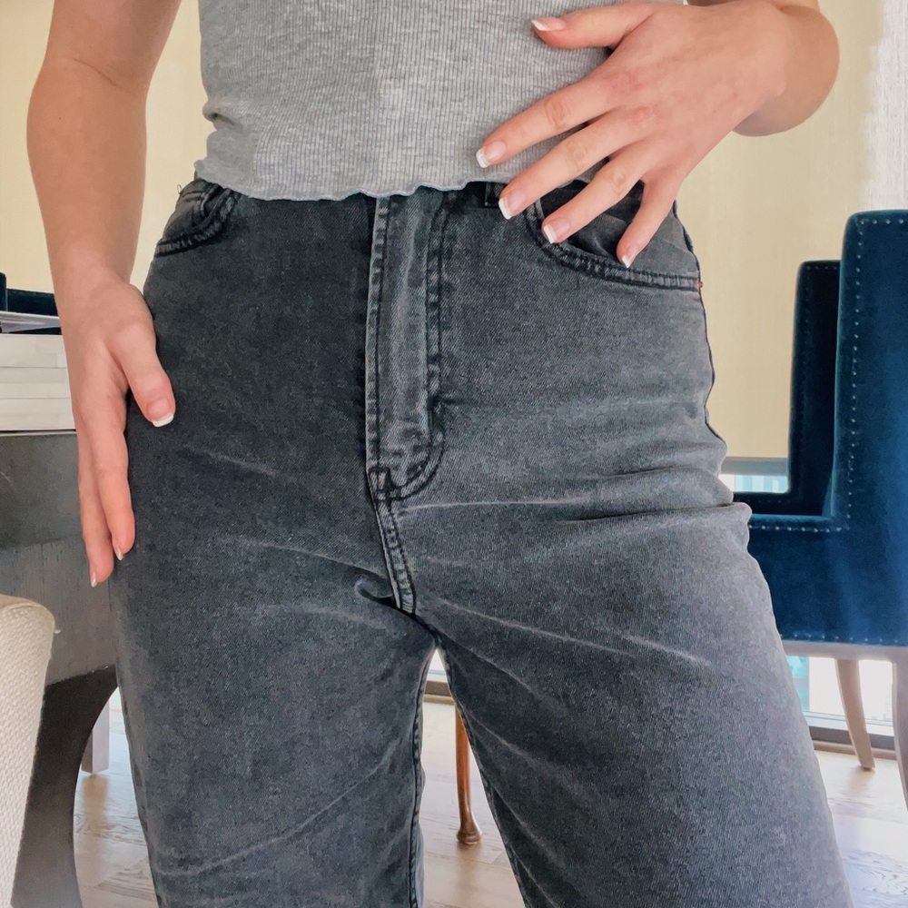 Charcoal Grey High Waisted Jeans